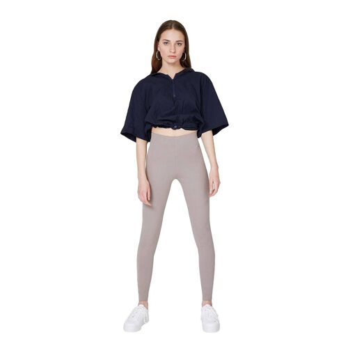 fasheon Brown Basic High Waisted Leggings