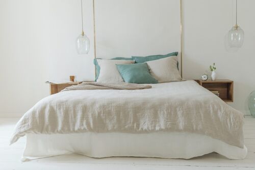 Linen Duvet Cover with Buttons