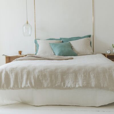 Linen Duvet Cover with Buttons