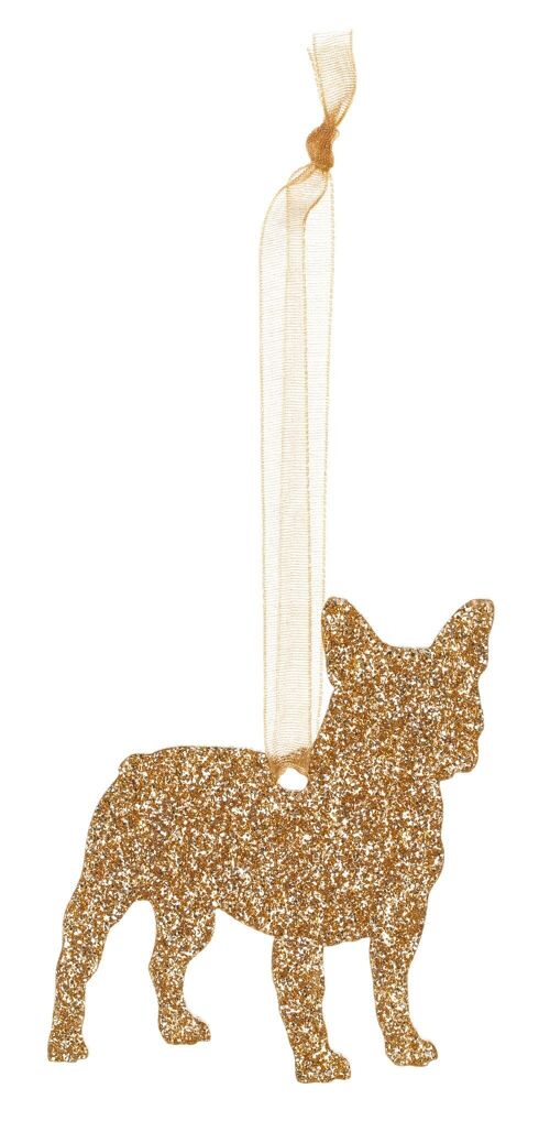 Glitter French Bulldog Christmas Decoration