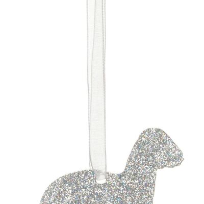 Glitter Bedlington Terrier Weihnachtsdekoration