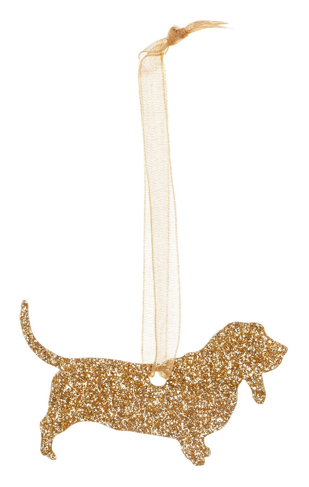 Decorazione natalizia con glitter Basset Hound