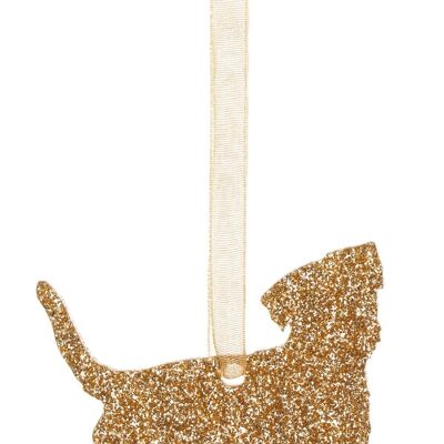 Glitter Border Terrier Christmas Decoration