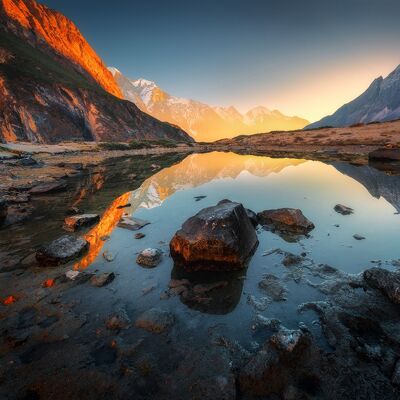 Arte de aspecto de piedra de montaña del Himalaya 100x100