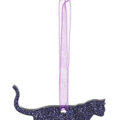 Glitter British Shorthaired Cat Christmas Decoration