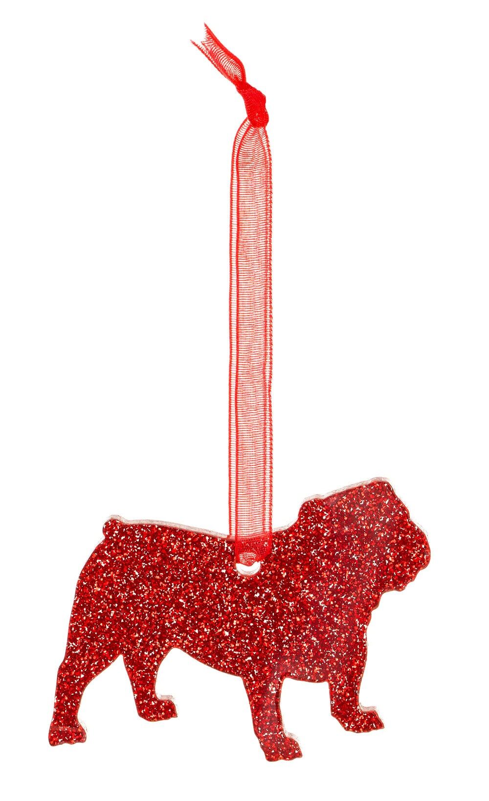 Glitter British Bulldog Christmas Decoration