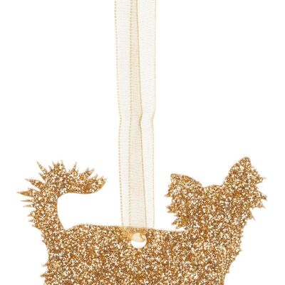 Glitter Longhaired Chihuahua Christmas Decoration