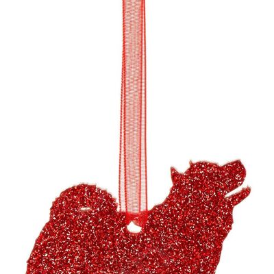 Glitter Chow Chow Christmas Decoration