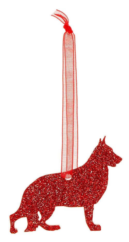 Glitter German Shepherd Christmas Decoration