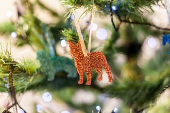 Décoration de Noël de berger allemand à paillettes 3