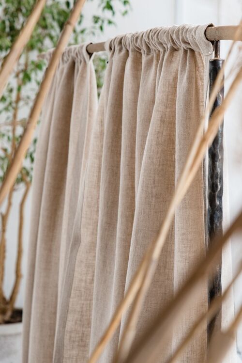 Rod Pocket Linen Curtains Panel