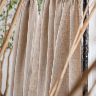 Rod Pocket Linen Curtains Panel