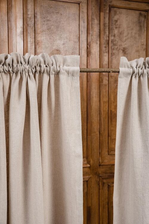 Rod Pocket Linen Curtains Panel with Header