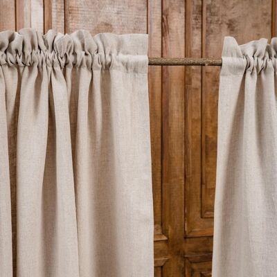 Rod Pocket Linen Curtains Panel with Header