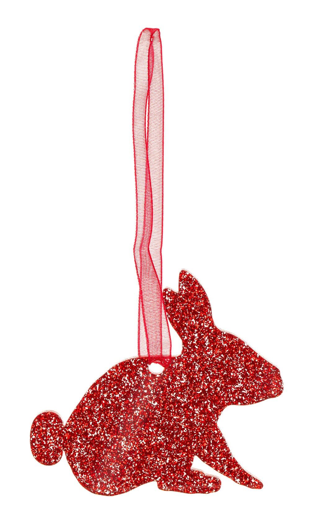 Decorazione natalizia in stile coniglio glitterato 2