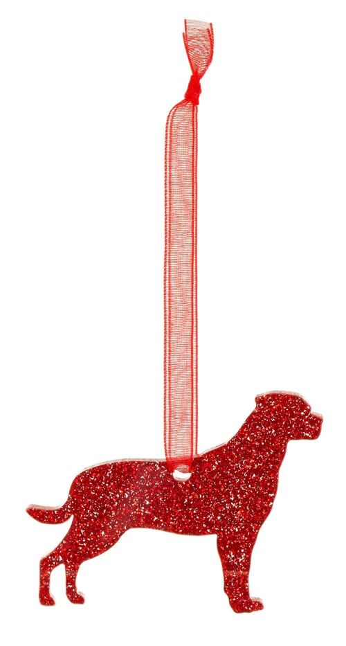 Glitter Rottweiler Christmas Decoration