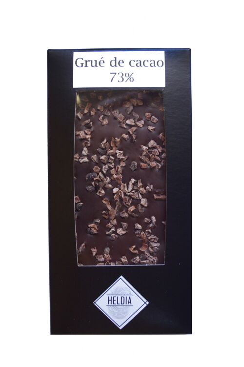 Tablette gourmande noire / éclats de cacao