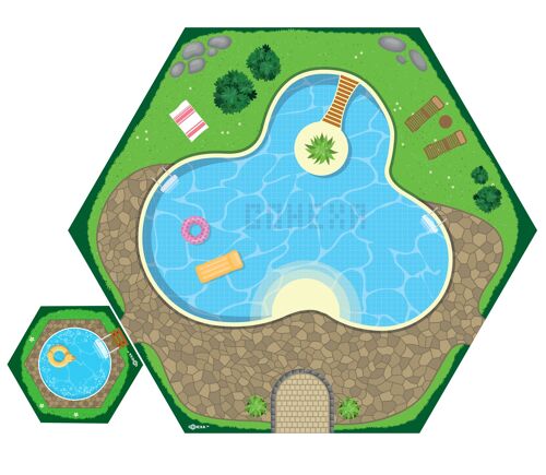 Playmate Village pool + mini mat