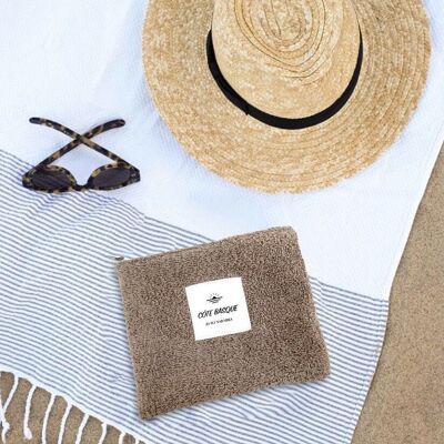 Terry Cloth Pouch - S - Dark Beige