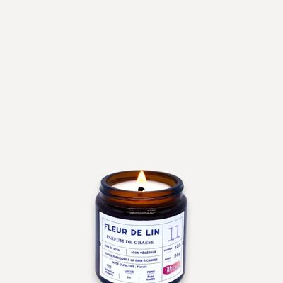 Soy wax candle Flax Flower fragrance N°11 - 90Gr