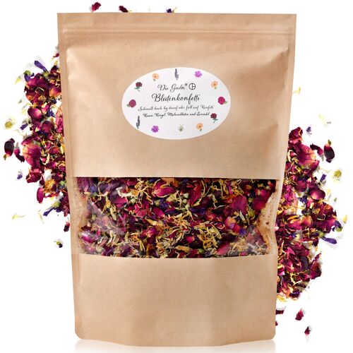 Getrocknetes Blütenkonfetti / Hochzeitskonfetti aus Rose Violett, Ringelblume, Malve und Lavendel (4er Mischung Violett)