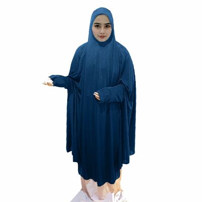 Vestido de oración abaya por encima de la cabeza hajj umrah vestido de burka jilbab para mujeres y niñas - AZUL