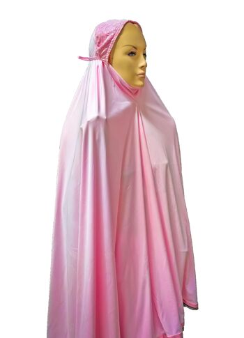 Telekung Noir 2 pièces Lush Muslim Prayer Wear Long Hijab Khimar Umra Mukena - ROSE 3