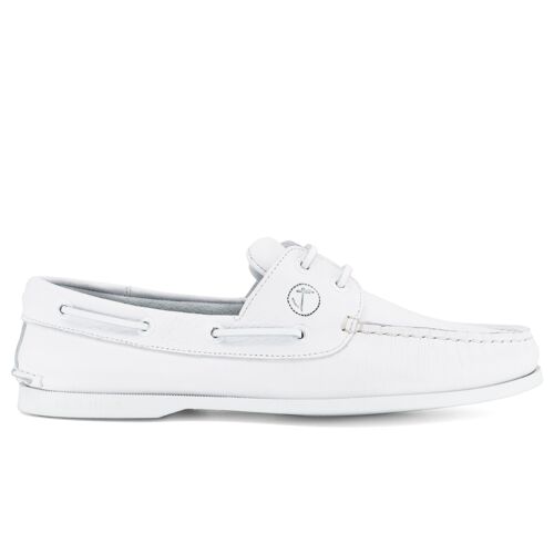 Men’s Boat Shoes Seajure Knude White Leather
