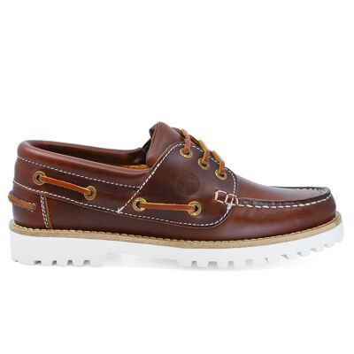 Women’s Boat Shoes Seajure Alankuda Leather Brown and White
