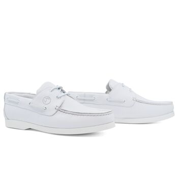 Chaussures Bateau Femme Seajure Shoal Cuir Blanc 2