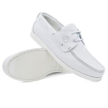 Chaussures Bateau Femme Seajure Shoal Cuir Blanc 4