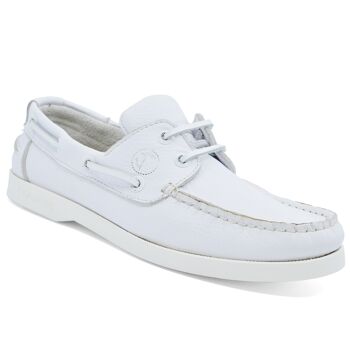 Chaussures Bateau Femme Seajure Shoal Cuir Blanc 7