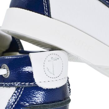 Chaussures Bateau Femme Seajure Ffryes Cuir Bleu Marine et Blanc 6