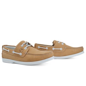 Chaussures Bateau Femme Seajure Noordhoek Cuir Nubuck Camel 2