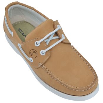 Chaussures Bateau Femme Seajure Noordhoek Cuir Nubuck Camel 3