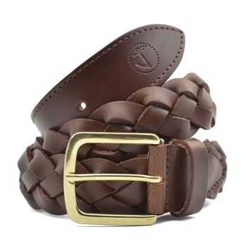 Ceinture homme en cuir tressé Seajure Marron 1