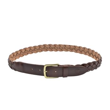 Ceinture homme en cuir tressé Seajure Marron 2