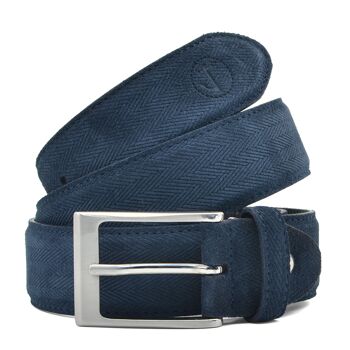 Ceinture Homme Seajure Bleu Marine En Daim 1