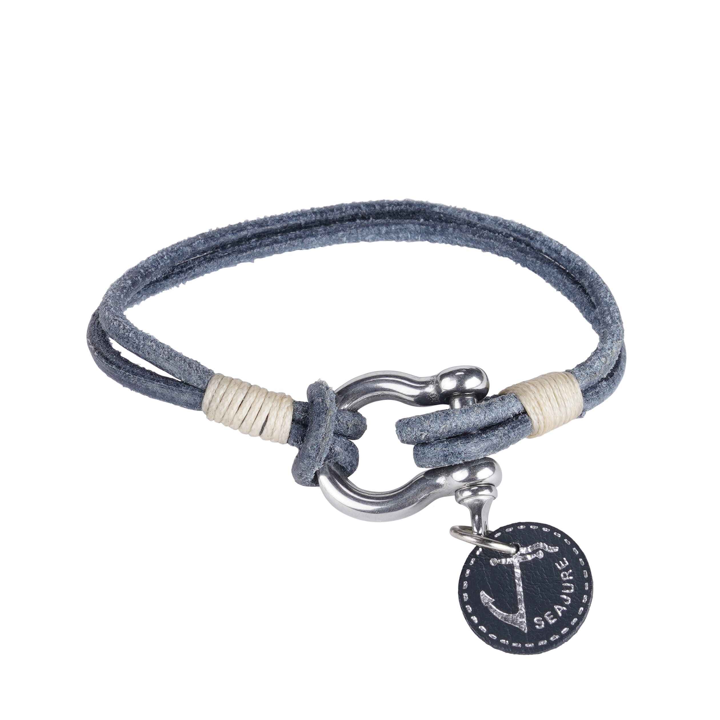 Seajure Double Leather Gambier Bracelet Blue