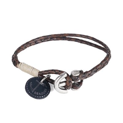 Seajure Double Braided Leather Pitcairn Bracelet Brown