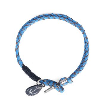 Bracelet Socotra Cuir Tressé Seajure Bleu 2