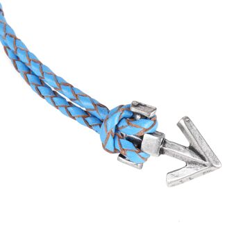 Bracelet Socotra Cuir Tressé Seajure Bleu 3