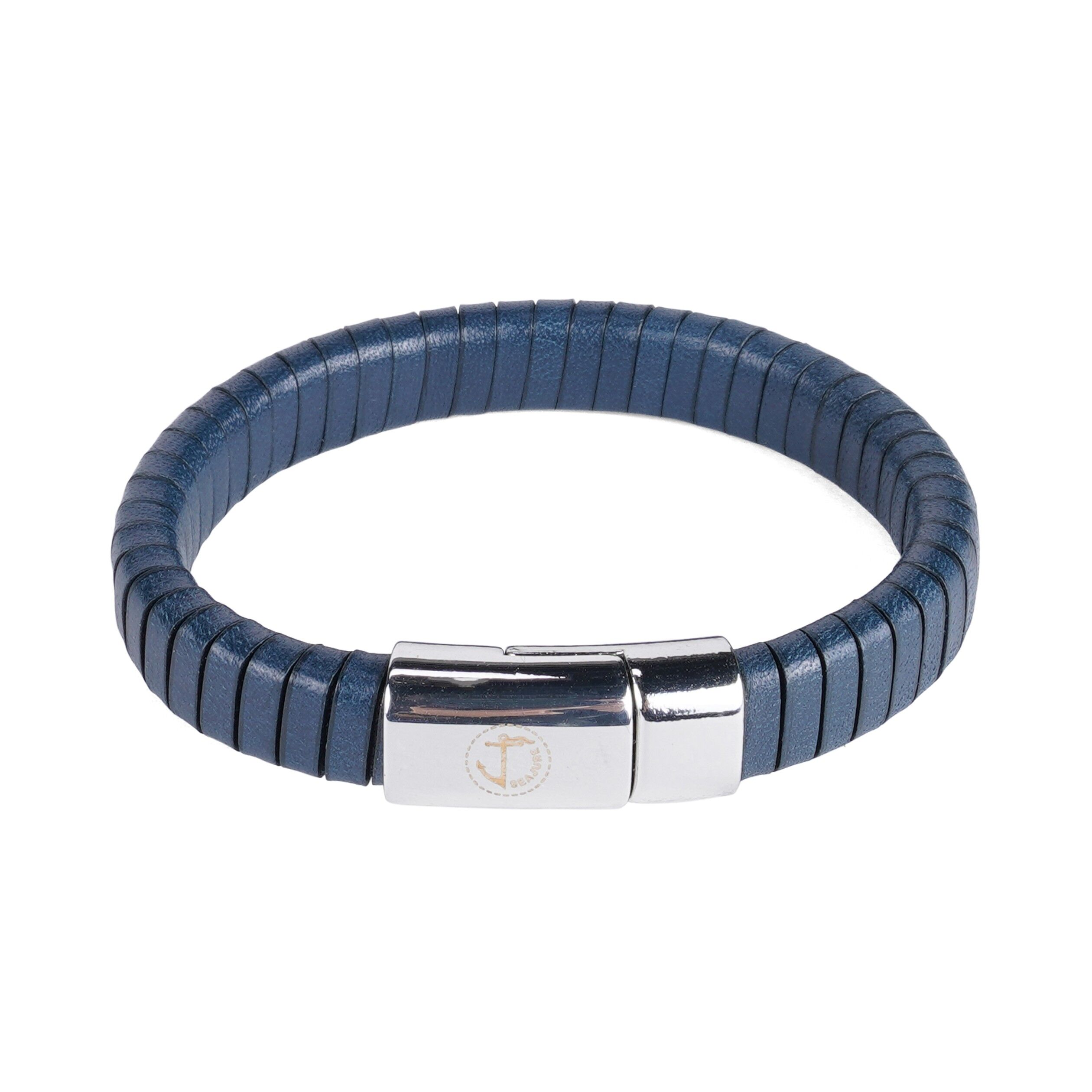 Seajure Doppel-Leder-Floreana-Armband Marineblau