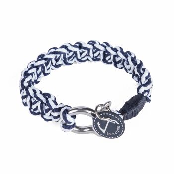 Seajure Nautical Tressé Corde et Cordon Vatuvara Bracelet Bleu Marine et Blanc 1