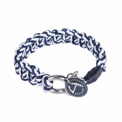 Seajure Nautical Braided Rope and Cord Vatuvara Bracelet Navy Blue and White