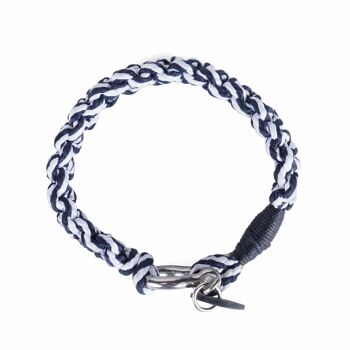 Seajure Nautical Tressé Corde et Cordon Vatuvara Bracelet Bleu Marine et Blanc 2