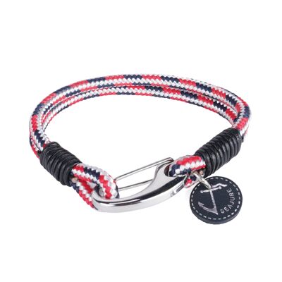 Seajure Nautical Rope Maui Bracelet Red, Navy and White