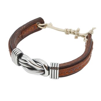 Bracelet Capri Corde Nautique et Cuir Seajure Marron 1