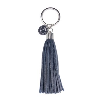 Porte-clés en cuir bleu marine Seajure 1