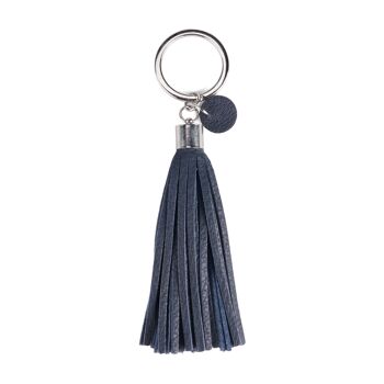 Porte-clés en cuir bleu marine Seajure 2